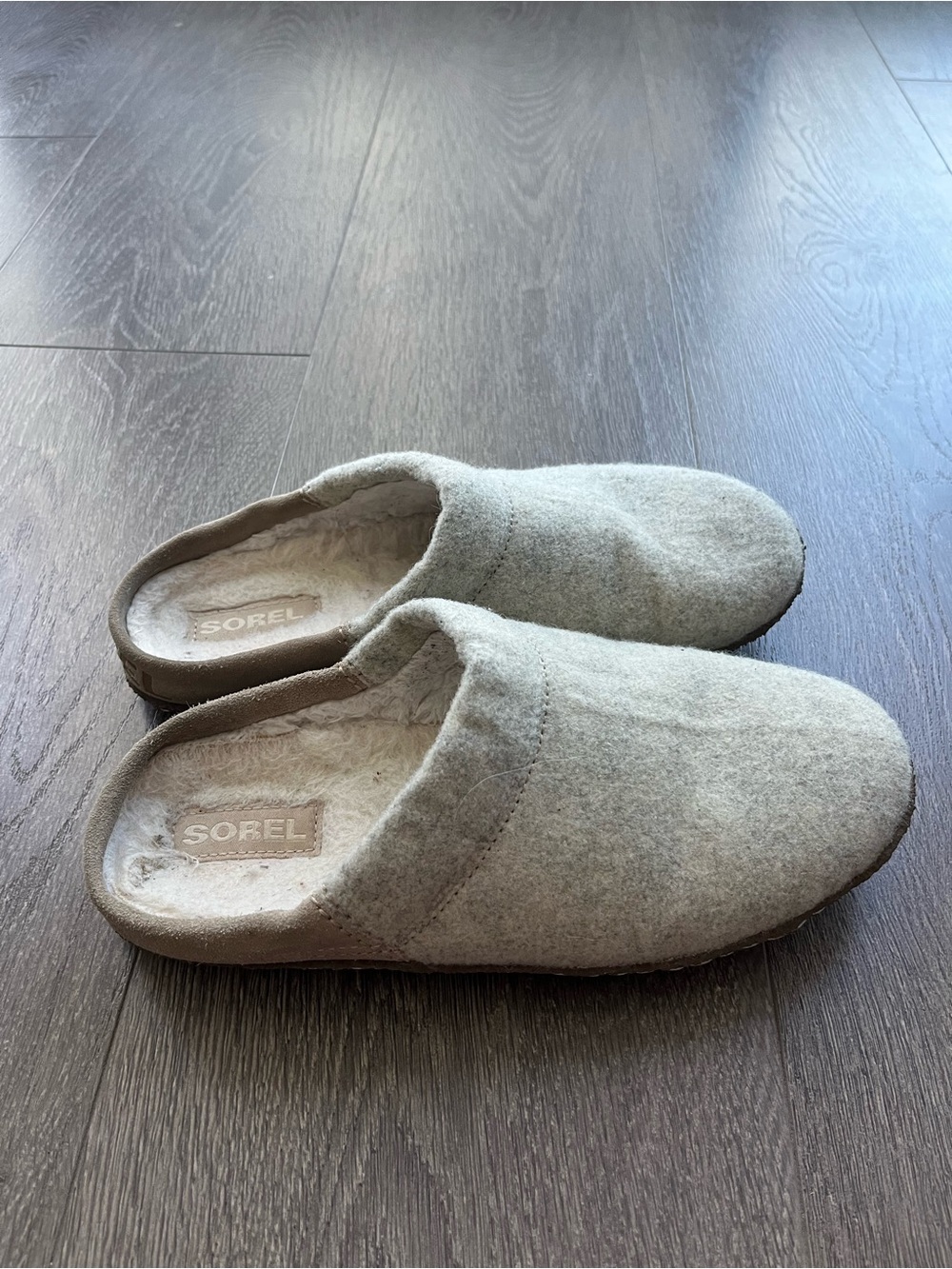 Sorel Wool Mule Slippers - Light Beige